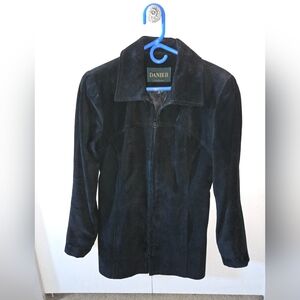 DANIER LEATHER Black Suede Women's Jacket